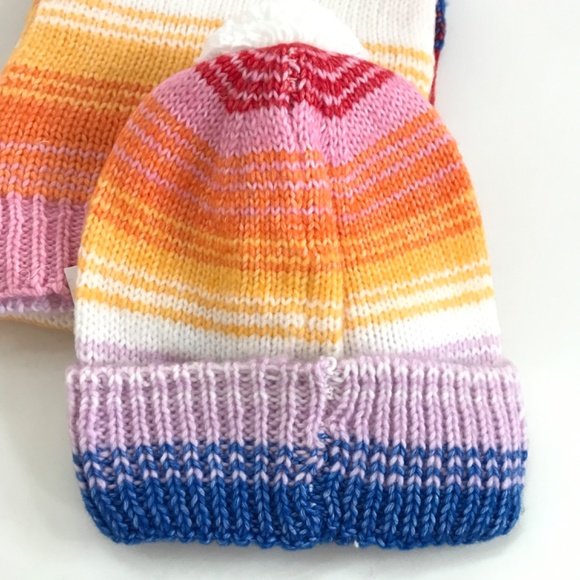 OLD NAVY Scarf and Hat Set Striped Rainbow NWT - Picture 3 of 15